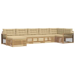 vidaXL Ensemble de canapés d'extérieur 7 pc Blanc et Beige