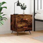vidaXL Table de chevet chêne fumé 40x35x47 5 cm bois d’ingénierie