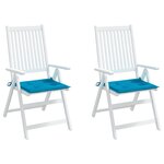 vidaXL Coussins de chaise jardin lot de 2 bleu 40x40x3 cm tissu oxford