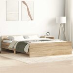 vidaXL Cadre de lit sans matelas gris béton 120x190 cm