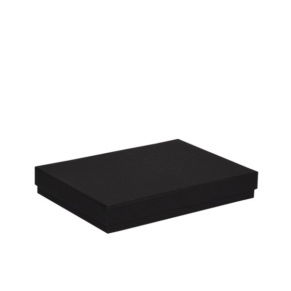 Boîte plate luxe noir mat couvercle cloche 20.8 x 14.8 x 2.6