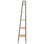 vidaXL Étagère sur pied 5 niveaux Marron clair et noir 56x35x174 cm