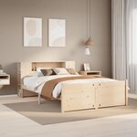 vidaXL Lit bibliothèque sans matelas 135x190 cm bois de pin massif