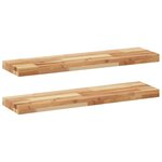 vidaXL Étagères flottantes 2 Pièces 80x20x4 cm acacia massif à l'huile