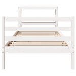 vidaXL Cadre de lit sans matelas blanc 75x190 cm bois de pin massif