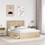 vidaXL Lit de Rangement Chêne Sonoma 140 x 200 cm Bois d'ingénierie
