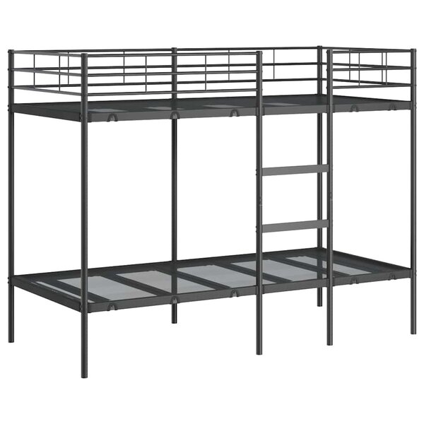 VidaXL Lit superposé sans matelas noir 100x190 cm acier