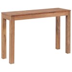 vidaXL Table console Bois de teck et finition naturelle 110 x 35 x 76 cm