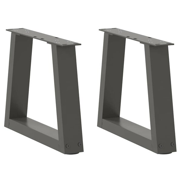 vidaXL Pieds de table basse en forme de V 2 pièces anthracite 30 x (30-31 3) cm acier