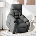 vidaXL Fauteuil inclinable de massage électrique Gris foncé Tissu