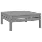Repose-pied de jardin gris bois de pin solide 02_0014948