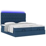 VidaXL Cadre de lit ottoman avec matelas bleu 160x200 cm tissu