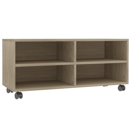 vidaXL Meuble TV avec roulettes Chêne sonoma 90x35x35 cm Aggloméré