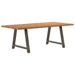 vidaXL Table à manger et bord naturel bois massif chêne rectangulaire