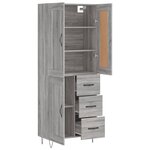 vidaXL Buffet haut Sonoma gris 69 5x34x180 cm Bois d'ingénierie