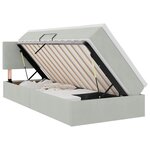 vidaXL Lit de rangement LED avec matelas Gris clair 90 x 200 cm