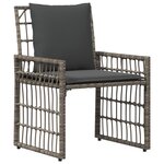 vidaXL Ensemble de meubles d'extérieur 3 Pièces Noir et Gris foncé