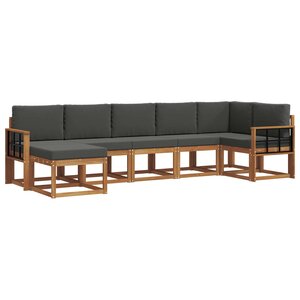 vidaXL Ensemble de canapés d'extérieur 7 pc Naturel et Anthracite