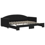 vidaXL Lit de jour avec lit gigogne noir 90x190 cm velours