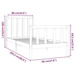 vidaXL Cadre de lit sans matelas 90x200 cm bois de pin massif