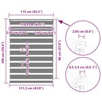 vidaXL Store zèbre gris clair largeur du tissu 110 9 cm polyester