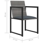 vidaXL Mobilier à dîner de jardin 5Pièces et coussins résine tressée vris