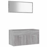 vidaXL Ensemble de meubles de salle de bain 2 Pièces Sonoma gris