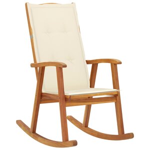 vidaXL Chaise à bascule avec coussins Bois d'acacia massif