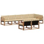 vidaXL Ensemble de canapés d'extérieur 8 pc Naturel et Beige