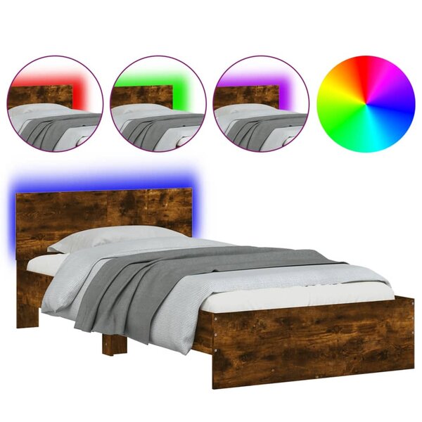 vidaXL Cadre de lit sans matelas avec lumières LED 100x200 cm