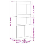 vidaXL Buffet haut noir 63x33x140 cm bois d'ingénierie