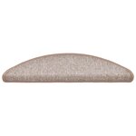 vidaXL Tapis d'escalier 20 pièces 56 x 17 x 3 cm Marron clair Demi-rond