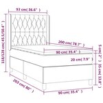 vidaXL Sommier à lattes de lit avec matelas Gris clair 90x200 cm Tissu