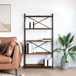 vidaXL Bibliothèque Chêne fumé 80 x 30 x 153 cm Bois d'ingénierie
