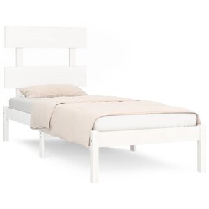 vidaXL Cadre de lit sans matelas blanc 90x200 cm bois massif