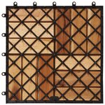 vidaXL Carreau de terrasse 10 Pièces Marron 30 x 30 cm Bois d'acacia