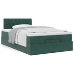 vidaXL Lit ottoman avec matelas vert foncé 120x190 cm velours