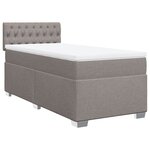 vidaXL Sommier à lattes de lit avec matelas Taupe 90x200 cm Tissu