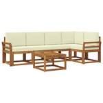 vidaXL Ensemble de canapés d'extérieur 6 pc Naturel et Crème
