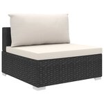 vidaXL Salon de jardin 8 Pièces avec coussins Résine tressée Noir
