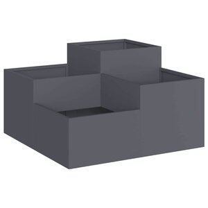 vidaXL Cache-pot de jardin Anthracite 80 x 80 x 48 cm Acier