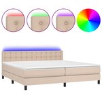 vidaXL Sommier à lattes de lit avec matelas LED Cappuccino 200x200 cm
