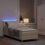 vidaXL Lit à ressorts avec matelas Crème 80 x 200 cm tissu