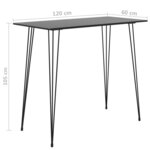 vidaXL Table de bar Noir 120x60x105 cm