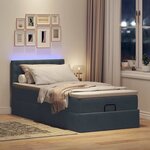 vidaXL Cadre de lit ottoman avec matelas noir 90x200 cm velours