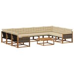 vidaXL Ensemble de canapés d'extérieur 10 Pièces Naturel et Beige
