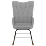 vidaXL Chaise à bascule avec tabouret Gris clair Tissu