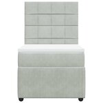 vidaXL Sommier à lattes de lit et matelas Gris clair 90x200 cm Velours