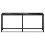 vidaXL Table console Marbre noir 180x35x75 5 cm Verre trempé