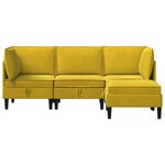 vidaXL Ensemble de meubles pour le salon 4 Pièces Jaune Velours